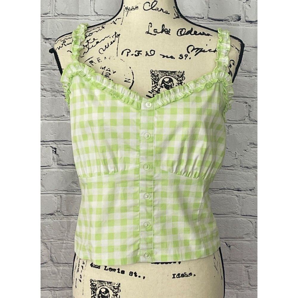 NEW Hot Topic Women’s Buffalo Plaid Crop Tank Top (Size 3X)